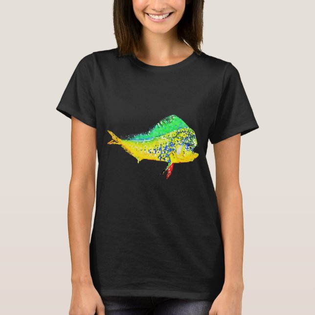 Camiseta Mahi Mahi Aquarela Peixe-golfinho (Frente)