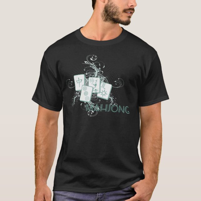 Camiseta mahjong azul (Frente)