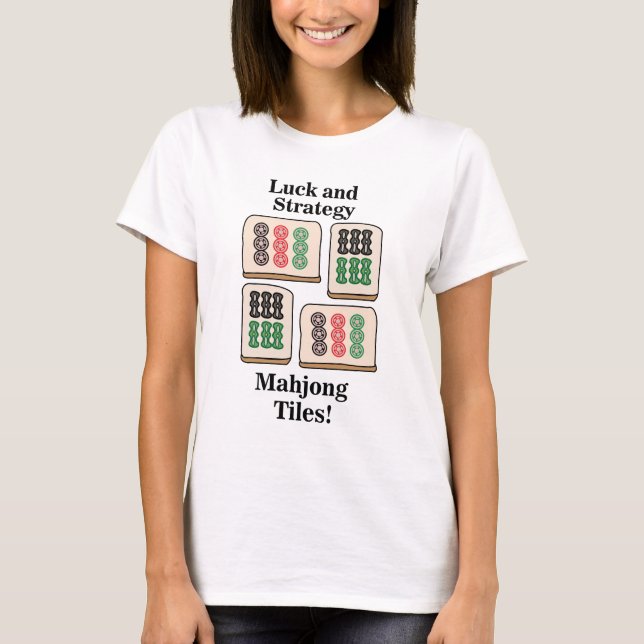 Camiseta Mahjong Azulejo com sorte os fãs dos jogadores de  (Frente)