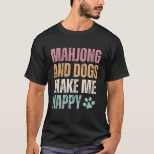 Camiseta Mahjong E Cachorros Me Engraçam Feliz