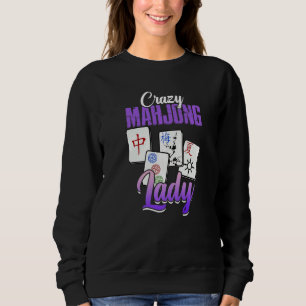 Camiseta Mahjong Lady Chinese Game Louco Jogou Mahjong