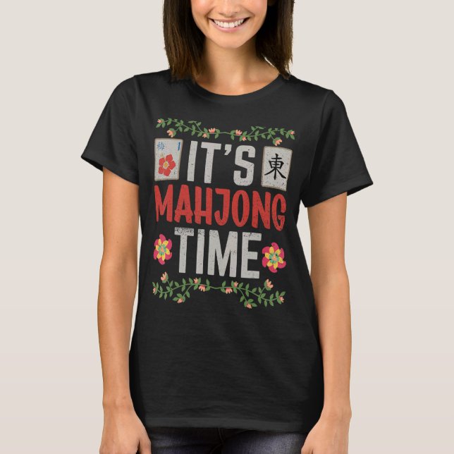 Camiseta Mahjong Mahjong Jogadores Hora de Mahjong (Frente)