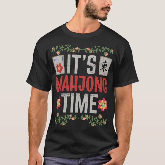 Camiseta Mahjong Mahjong Jogadores Hora de Mahjong (Frente)
