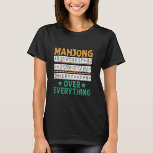 Camiseta Mahjong Sobre Tudo Jogo de Peças Mahjong Jogador R