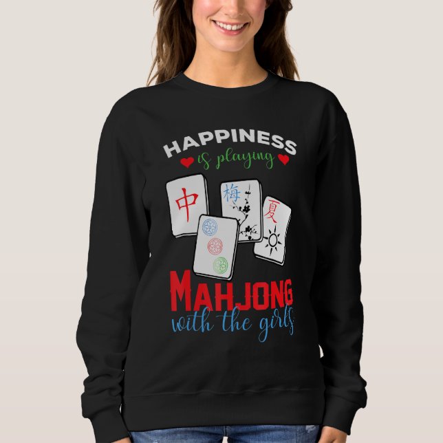 Camiseta Mahjong Tee Happy Está Jogando Mahjong Com (Frente)