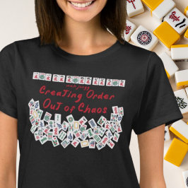 Camiseta MahJongg Criando Ordem fora do Caos Negro