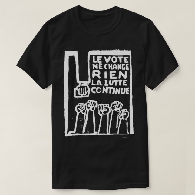 Camiseta Mai 68 Paris - Banner de Protesto (Frente do Design)