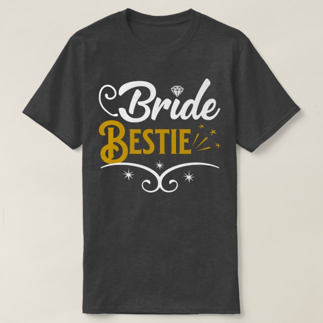 Camiseta Maid of Honor Bride Bestie Bridal Shower Gifts  (Frente do Design)