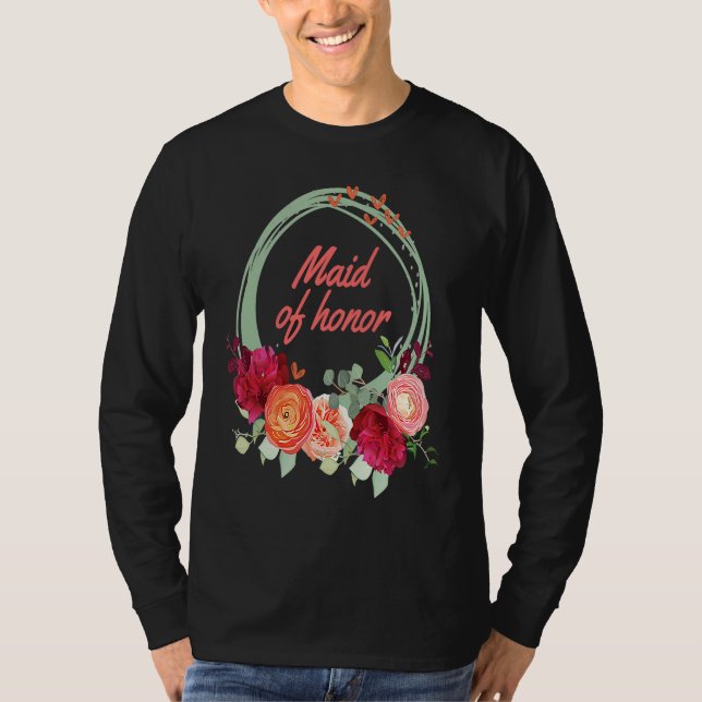 Camiseta Maid of Honor Cute   for Wedding Party (Frente)