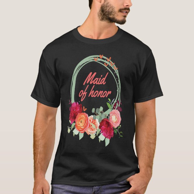 Camiseta Maid of Honor Cute   for Wedding Party (Frente)