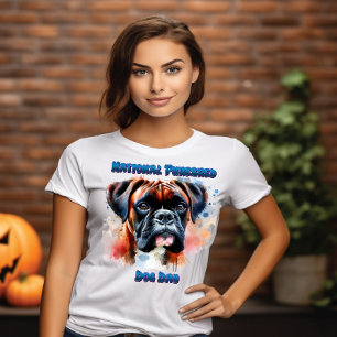 Camiseta Maiestoso Boxer Honra o Cachorro Purebred Day