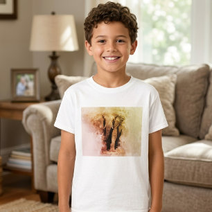 Camiseta Maiestoso Elefante Africano Andando Aquarela Mascu
