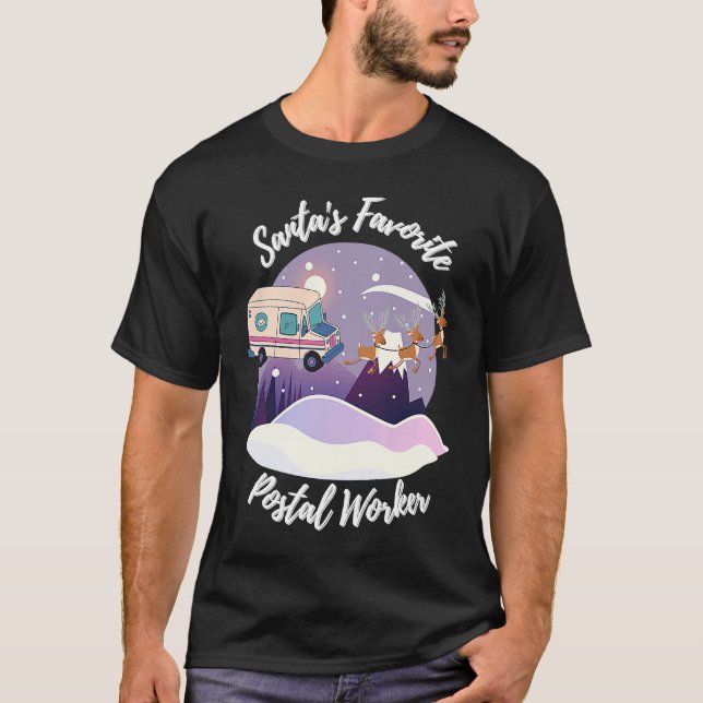 Camiseta mail carrier santa sleigh Postal worker (Frente)