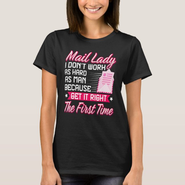 Camiseta Mail Lady Mail Carrier Mulheres Empregadas Postwo (Frente)