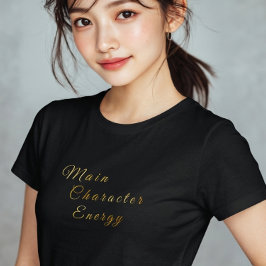 Camiseta Main Character Energy Gold Gradient Typography