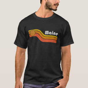 Camiseta Maine - Antigo Homens Mulheres 70s 80s Gráfico Leg