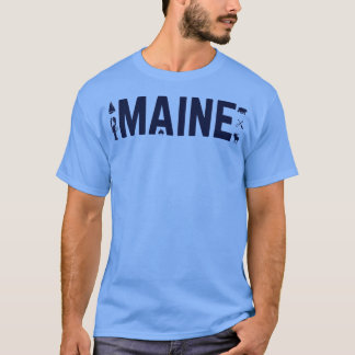Camiseta Maine ao ar livre, alce, lagosta, urso, caiaque e