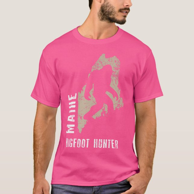 Camiseta Maine Bigfoot Hunter Funny Sasquatch (Frente)