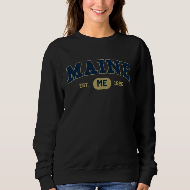 Camiseta Maine Classic Collegiate Varsity Style COZY Maine (Frente)
