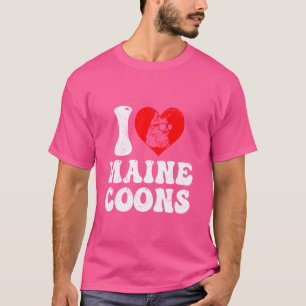 Camiseta Maine Coon Amantes Eu adoro MAINE COONS Proprietár