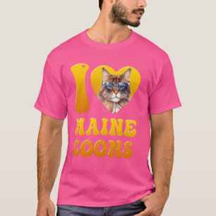 Camiseta Maine Coon Amantes Eu adoro MAINE COONS Proprietár