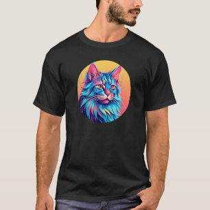 Camiseta Maine Coon Cat Arte Colorida, Gatos De Amor