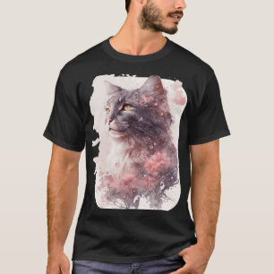 Camiseta Maine Coon Cat Cherry Blossom Sakura