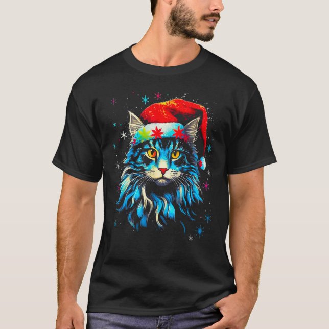 Camiseta Maine Coon Cat Christmas (Frente)