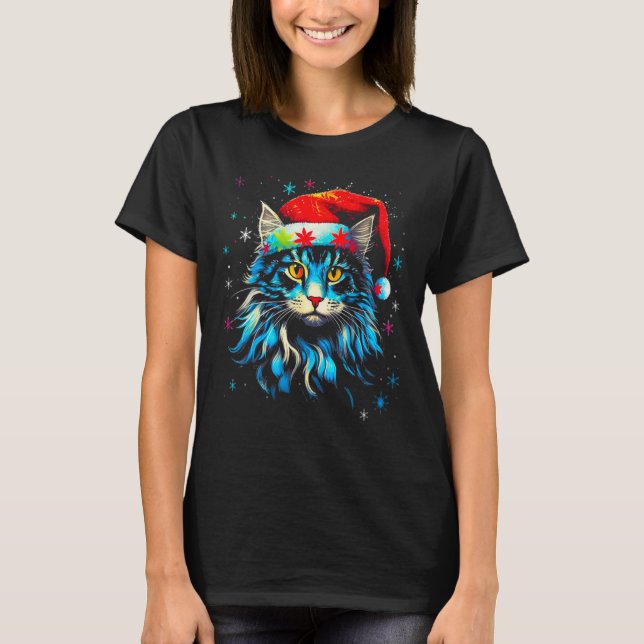 Camiseta Maine Coon Cat Christmas (Frente)