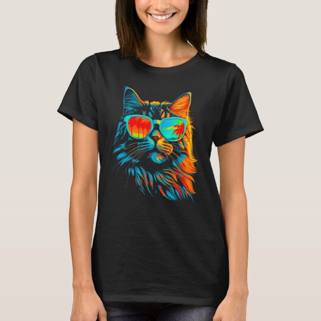 Camiseta Maine Coon Cat Cool Summer (Frente)