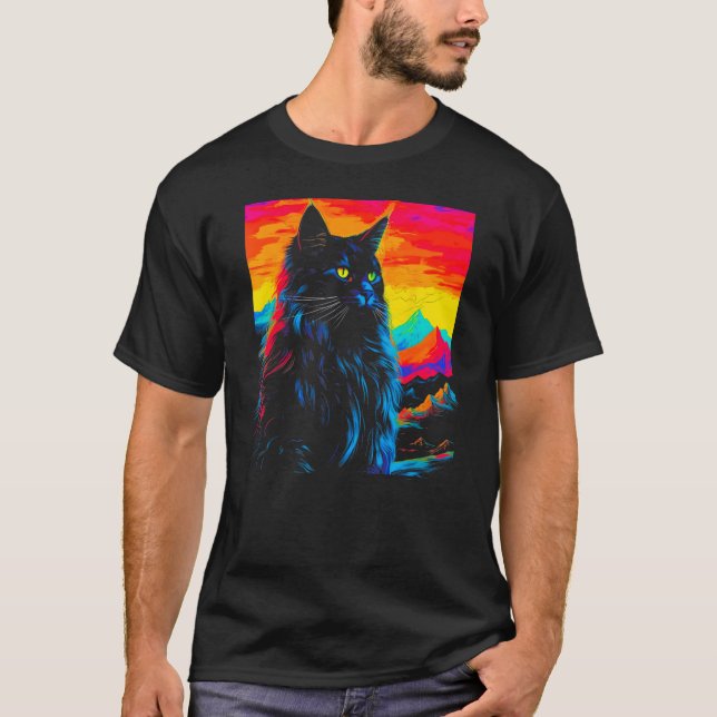 Camiseta Maine Coon Cat Design (Frente)