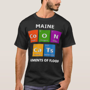 Camiseta Maine Coon Cat Elementos de Mesa Periódicos Cok