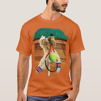 Camiseta Maine Coon Cat Jogando Tênis 1