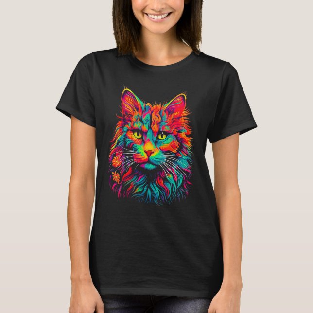 Camiseta Maine Coon Cat Pop Art (Frente)