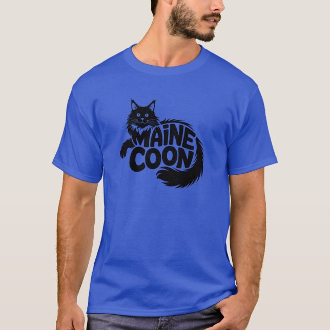 Camiseta Maine Coon Cat Silhouette (Frente)