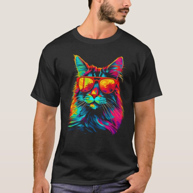Camiseta Maine Coon Cat Sunglasses (Frente)