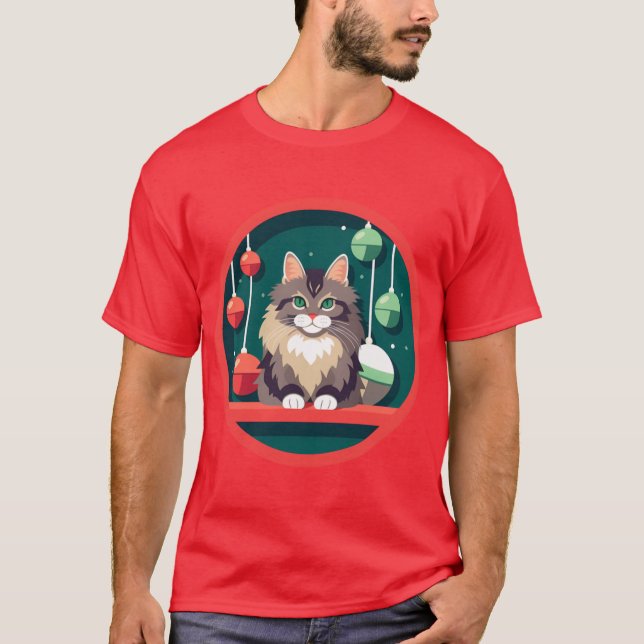 Camiseta Maine Coon Cat Xmas Ornament (Frente)