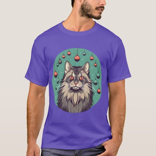 Camiseta Maine Coon Cat Xmas Ornament1 (Frente)