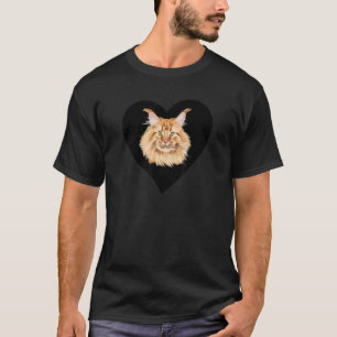 Camiseta Maine Coon Heart Engraçado Maine Coon Cat Lover