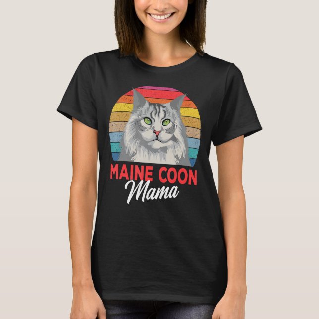 Camiseta Maine Coon Mama Funny Cat Owner Gift (Frente)