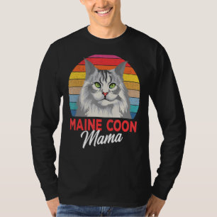 Camiseta Maine Coon Mama Funny Cat Proprietário Amantes