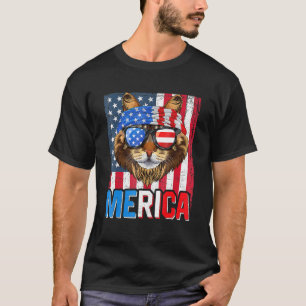 Camiseta Maine Coon Merica 4 de julho Cat American Meowica