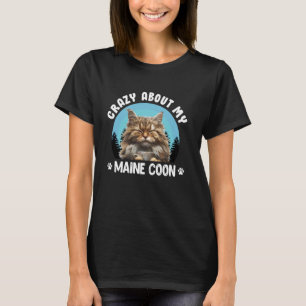 Camiseta Maine Coon Owner CRAZY SOBRE A MINHA Vintagem MAIN