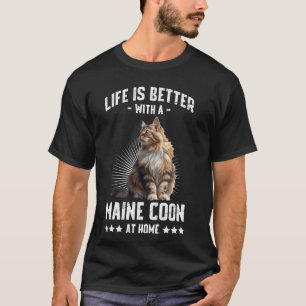 Camiseta Maine Coon Owner LIFE É MELHOR COM O MEU COON MAIN