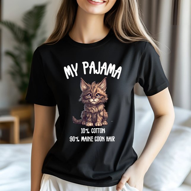 Camiseta Maine Coon Pajama Humor (Criador carregado)