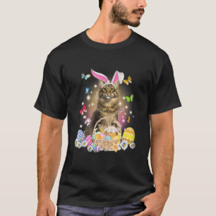 Camiseta Maine Coon Páscoa Day Bunny Ovos Costume Dar Mens