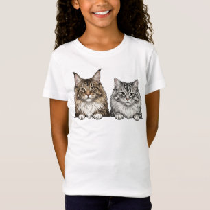 Camiseta Maine Coon & Silver Tabby para mães de gatos