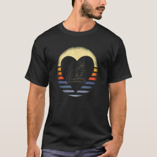 Camiseta Maine Coon Vintage Coração Engraçado Maine Coon Ca
