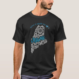 Camiseta Maine Home State Me Mandala Mapa Estados Unidos Am