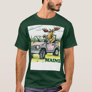 Camiseta Maine Moose Dirigindo Sujeira